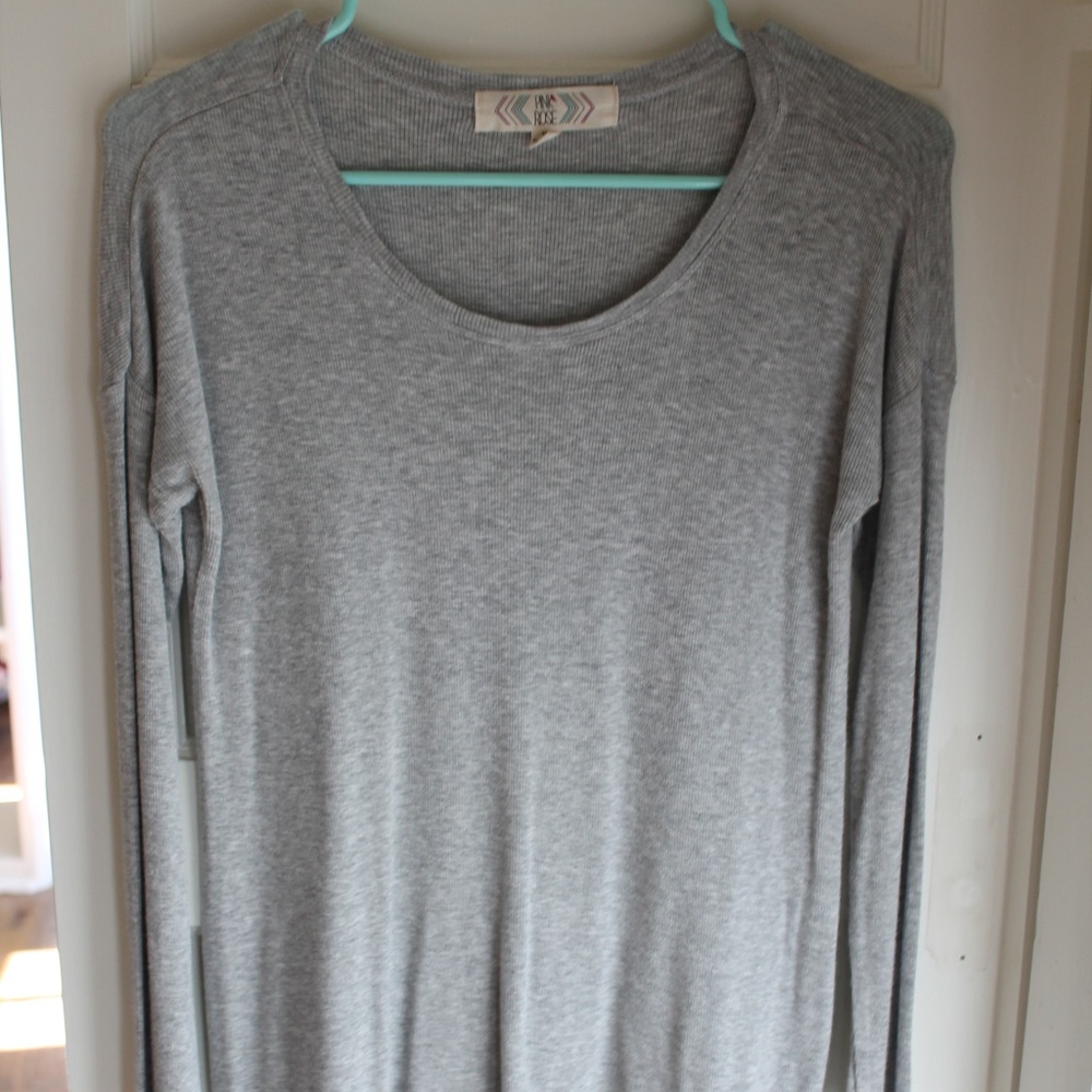 Heather Grey Long Sleeve with Lace